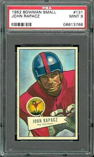 1952 Bowman Small #131 - John Rapacz - PSA 9