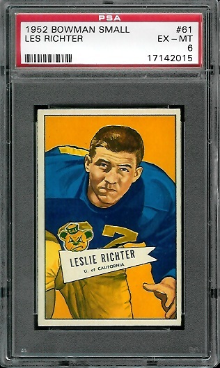 Les Richter - 1952 Bowman Small #61 - PSA 6