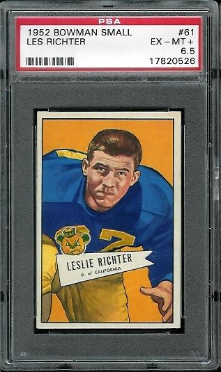 Les Richter - 1952 Bowman Small #61 - PSA 6.5