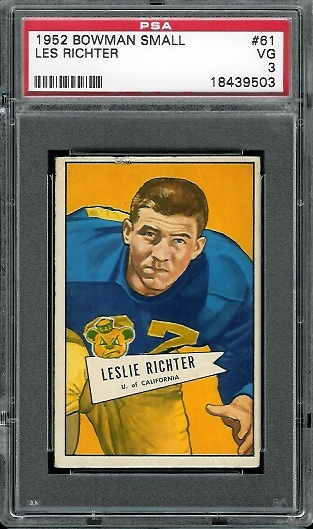 Les Richter - 1952 Bowman Small #61 - PSA 3