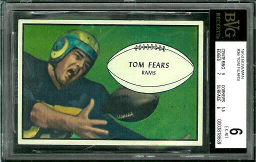 1953 Bowman #36 - Tom Fears - BVG 6
