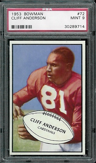 Cliff Anderson - 1953 Bowman #72 - PSA 9