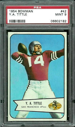 Y.A. Tittle - 1954 Bowman #42 - PSA 9