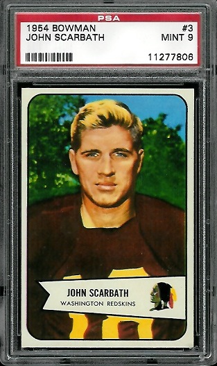 Jack Scarbath - 1954 Bowman #3 - PSA 9