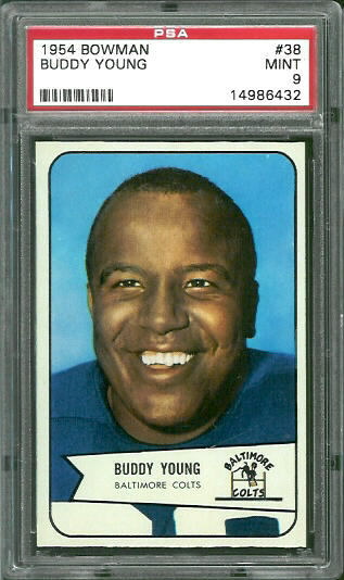 Buddy Young - 1954 Bowman #38 - PSA 9