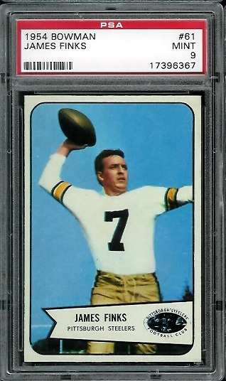 Jim Finks - 1954 Bowman #61 - PSA 9
