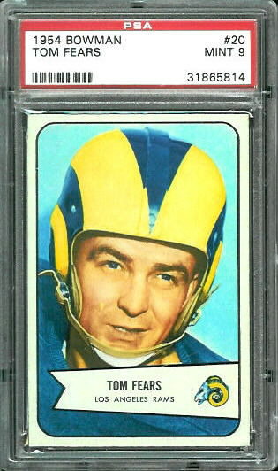 Tom Fears - 1954 Bowman #20 - PSA 9