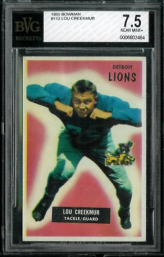 Lou Creekmur - 1955 Bowman #112 - BVG 7.5