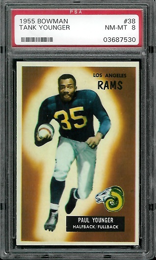 Tank Younger - 1955 Bowman #38 - PSA 8