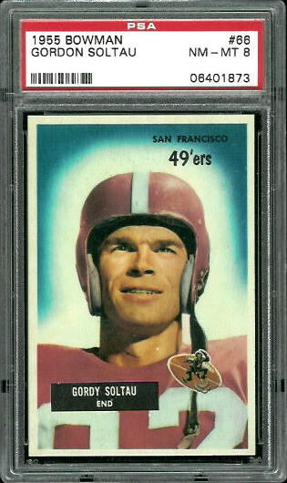 Gordon Soltau - 1955 Bowman #66 - PSA 8