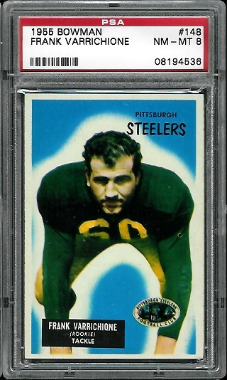Frank Varrichione - 1955 Bowman #148 - PSA 8