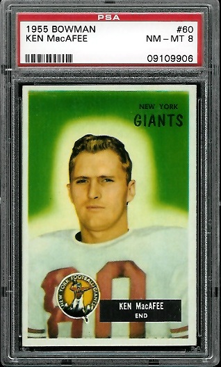 Ken MacAfee - 1955 Bowman #60 - PSA 8