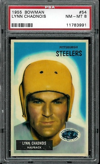 Lynn Chandnois - 1955 Bowman #54 - PSA 8