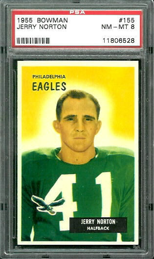 Jerry Norton - 1955 Bowman #155 - PSA 8