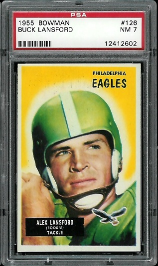 Buck Lansford - 1955 Bowman #126 - PSA 7
