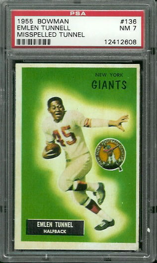 Emlen Tunnell - 1955 Bowman #136 - PSA 7