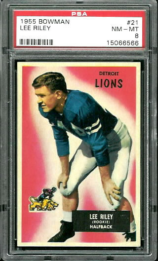Lee Riley - 1955 Bowman #21 - PSA 8