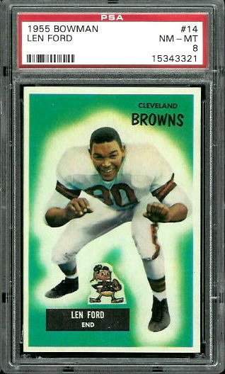 Len Ford - 1955 Bowman #14 - PSA 8