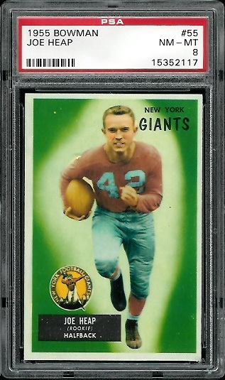 Joe Heap - 1955 Bowman #55 - PSA 8