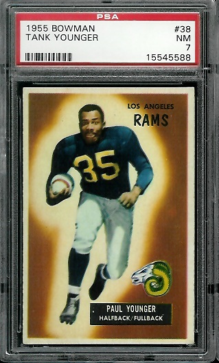 Tank Younger - 1955 Bowman #38 - PSA 7