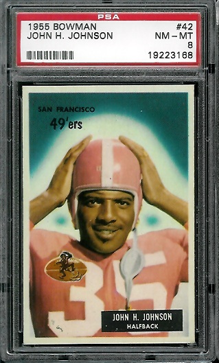 John Henry Johnson - 1955 Bowman #42 - PSA 8