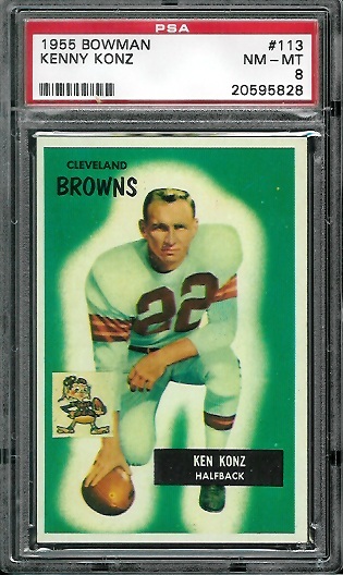 Ken Konz - 1955 Bowman #113 - PSA 8