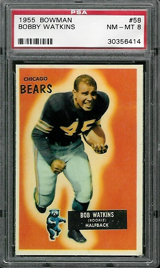 Bobby Watkins - 1955 Bowman #58 - PSA 8