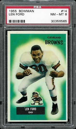Len Ford - 1955 Bowman #14 - PSA 8