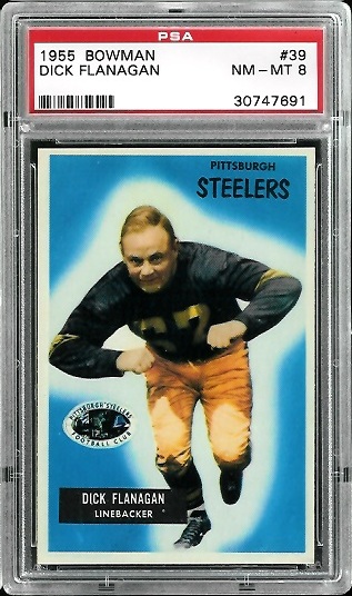 Dick Flanagan - 1955 Bowman #39 - PSA 8