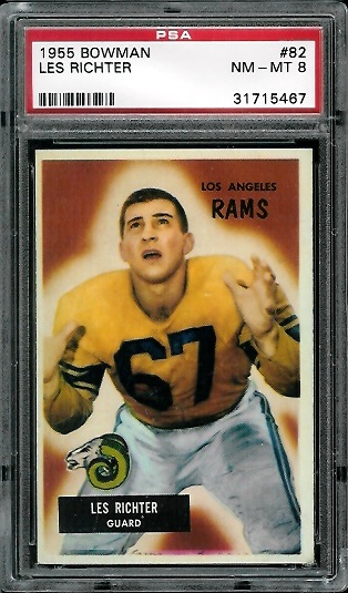 Les Richter - 1955 Bowman #82 - PSA 8