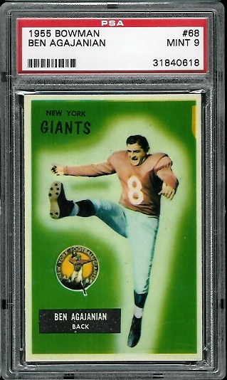 Ben Agajanian - 1955 Bowman #68 - PSA 9