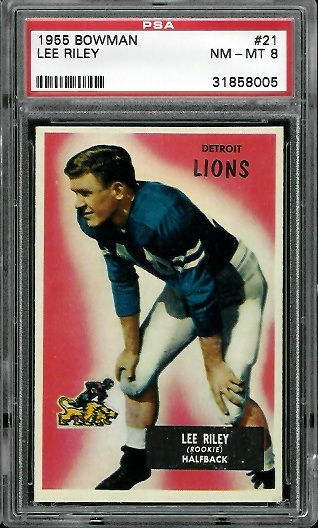 Lee Riley - 1955 Bowman #21 - PSA 8