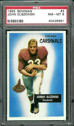 1955 Bowman #3 - John Olszewski - PSA 8