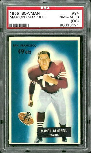 Marion Campbell - 1955 Bowman #94 - PSA 8 oc