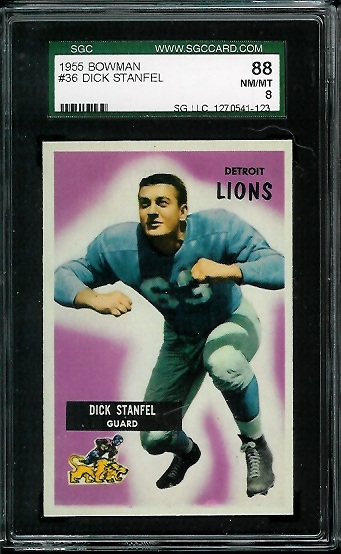 Dick Stanfel - 1955 Bowman #36 - SGC 88