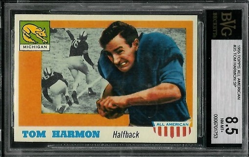 Tom Harmon - 1955 Topps All-American #35 - BVG 8.5