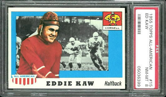 1955 Topps All-American #15 - Eddie Kaw - PSA 8