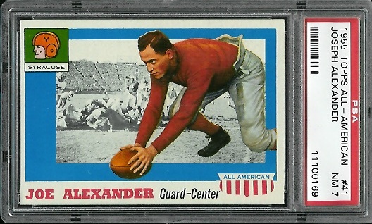 Joe Alexander - 1955 Topps All-American #41 - PSA 7