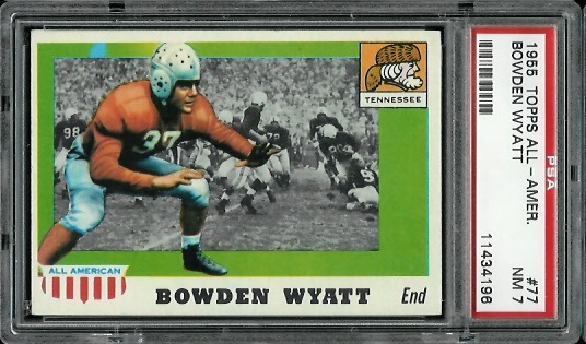 Bowden Wyatt - 1955 Topps All-American #77 - PSA 7