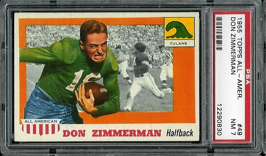 Don Zimmerman - 1955 Topps All-American #49 - PSA 7