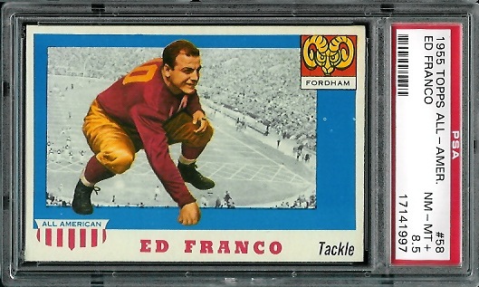 Ed Franco - 1955 Topps All-American #58 - PSA 8.5