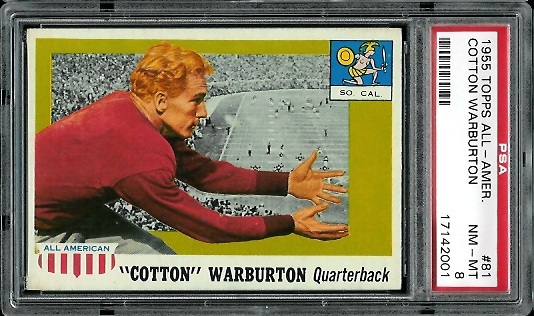 Cotton Warburton - 1955 Topps All-American #81 - PSA 8