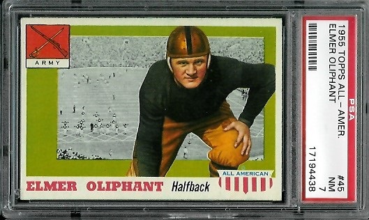 Elmer Oliphant - 1955 Topps All-American #45 - PSA 7