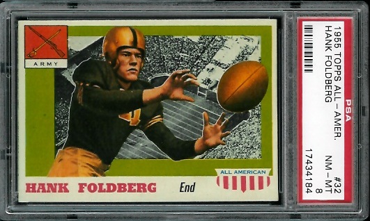 Hank Foldberg - 1955 Topps All-American #32 - PSA 8