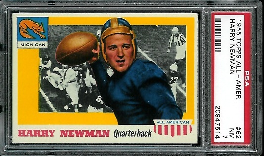 Harry Newman - 1955 Topps All-American #62 - PSA 7