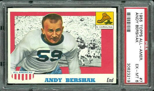 1955 Topps All-American #7 - Andy Bershak - PSA 6