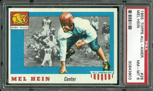Mel Hein - 1955 Topps All-American #28 - PSA 8