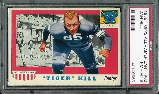 Tiger Hill - 1955 Topps All-American #60 - PSA 8