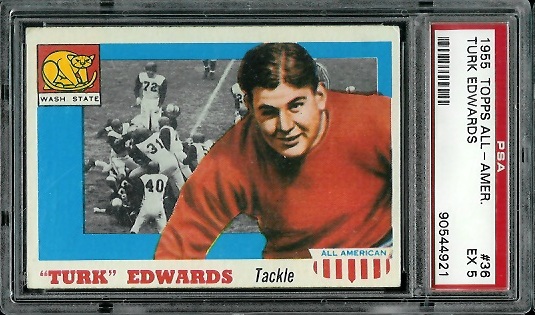 Turk Edwards - 1955 Topps All-American #36 - PSA 5