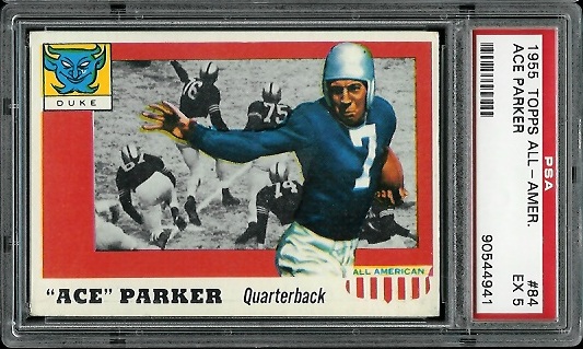 Ace Parker - 1955 Topps All-American #84 - PSA 5